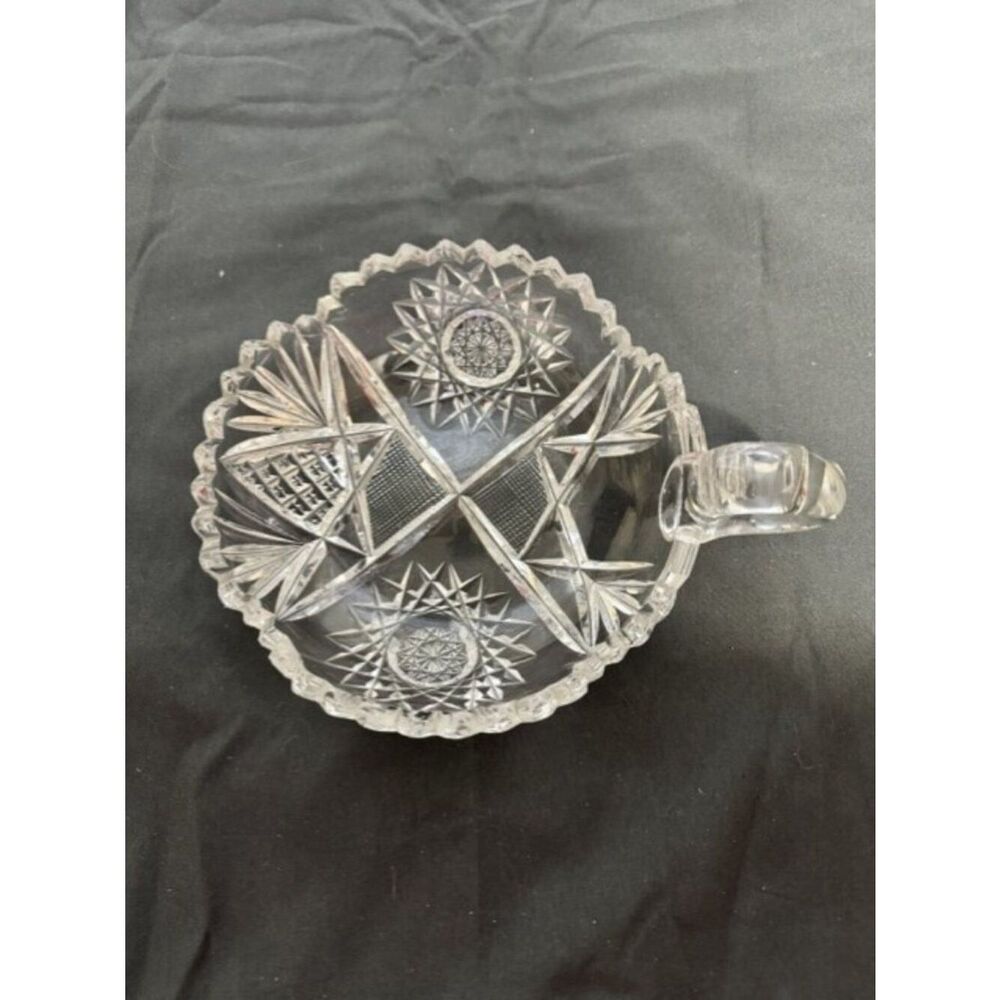 Vintage American Brilliant Cut Glass Nappy / Candy / Nut Dish 6"